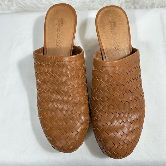 Madewell Womens Sz 6,5 Rustic Twig The Jordyn Clog in Woven Leather Block Heel - Picture 4 of 12